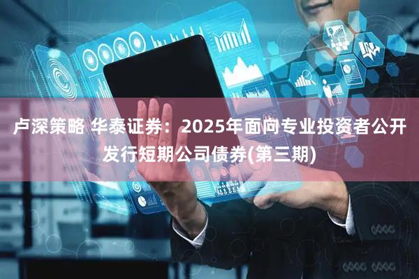 卢深策略 华泰证券：2025年面向专业投资者公开发行短期公司债券(第三期)